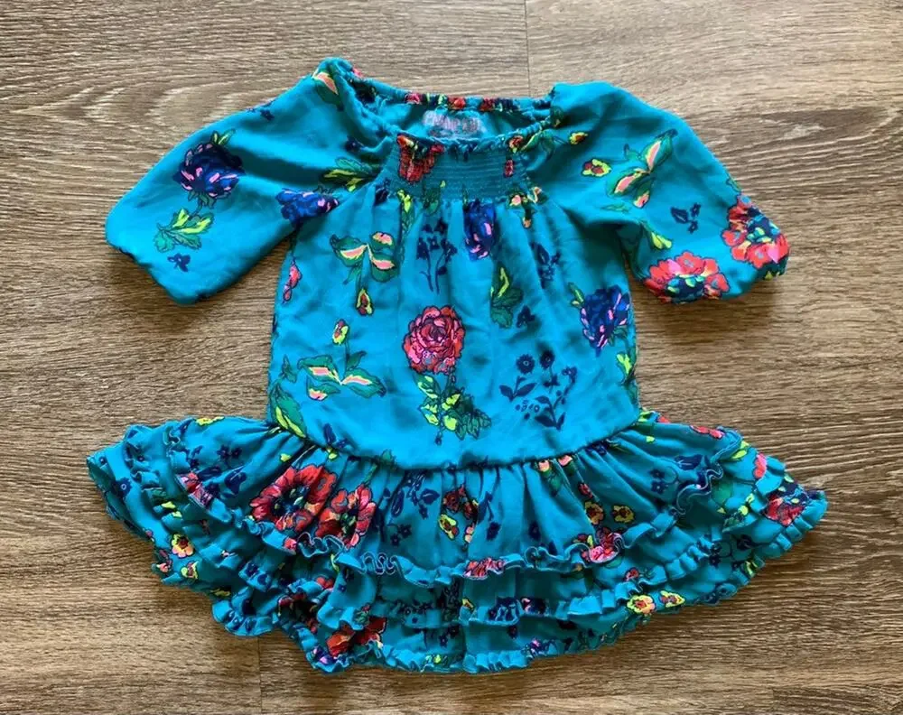 Osh Kosh B'Gosh Turquoise Floral OshKosh Dress 2T